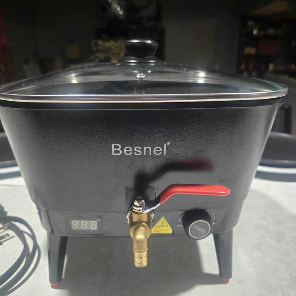 BESNEL Wax Melter for Candle Making Electric Non Stick 8 Qt Pot Black